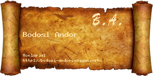 Bodosi Andor névjegykártya